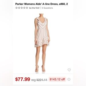 Parker Women's Mini Dress in Cream and Pink Stripes